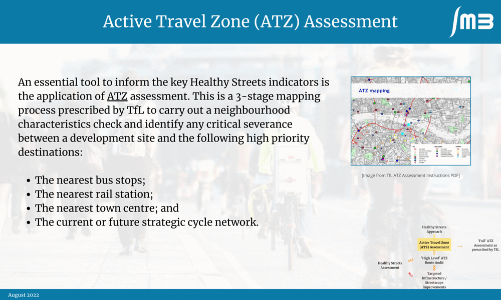 Breakdown slide of the ATZ (Active Travel Zone)